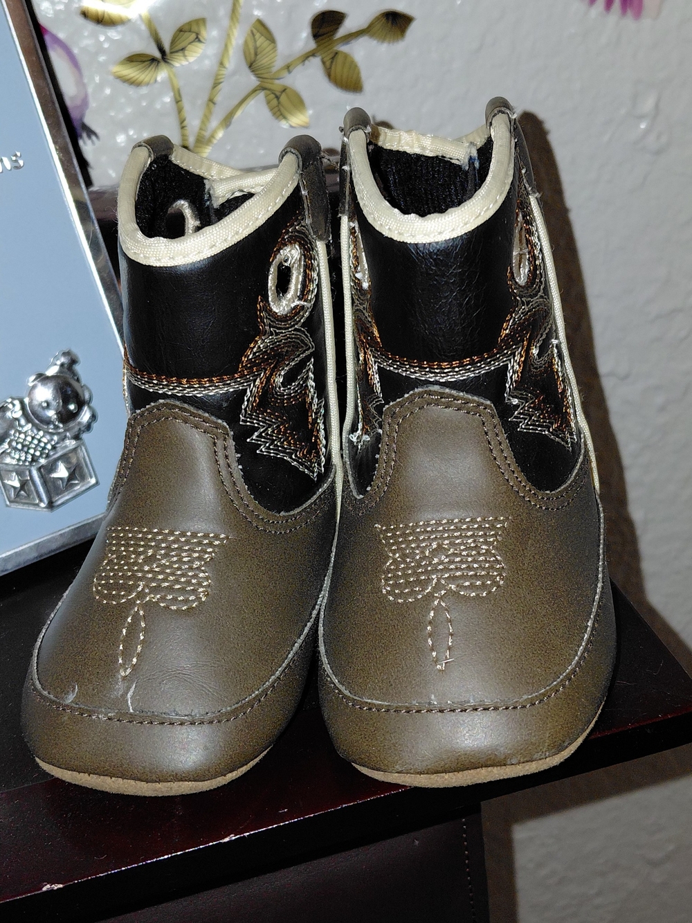 Kids Brown Cowboy Boot-Style Shoes